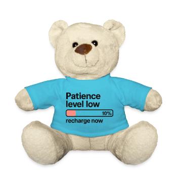 Patience Level Low – Ladebalken T-Shirt - Teddy - Atollblau - Vorne