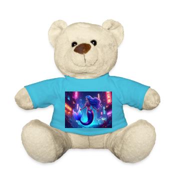 Cyber Mermaid – Neon Ocean Queen - Teddy - Atollblau - Vorne