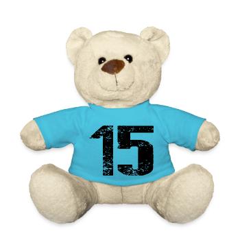 15 Number Jersey - Teddy Bear - atoll blue - Front