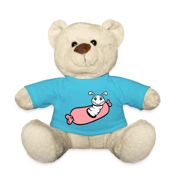 trou de chenille saucisse saucisses grill faim manger - Nounours - bleu outremer - Devant