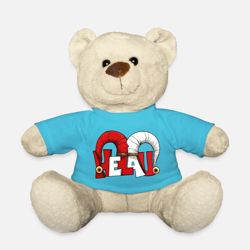 Narrenkappe Karneval Fasching Joker Helau Gruß - Teddy - Atollblau