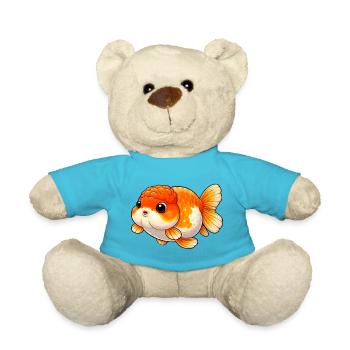 Ranchu Lover Orange / White Edition - Teddy Bear - atoll blue - Front