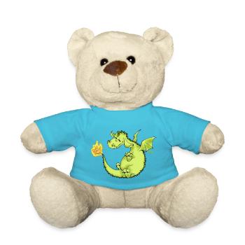 Flim Flam Funkel - Feuerdrache - Teddy - Atollblau - Vorne