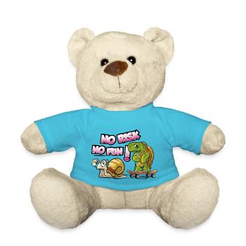 Schnecke & Schildkröte Comic T-Shirt Tee - Teddy - Atollblau - Vorne