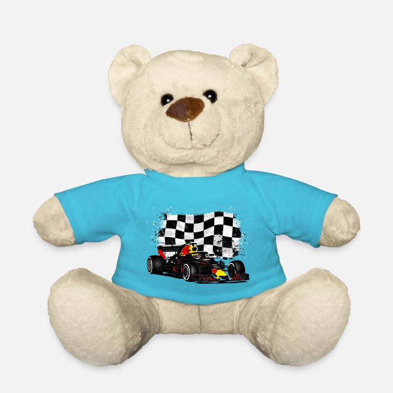 Racecar - Racing car - Racing flag - Teddy - Atollblau