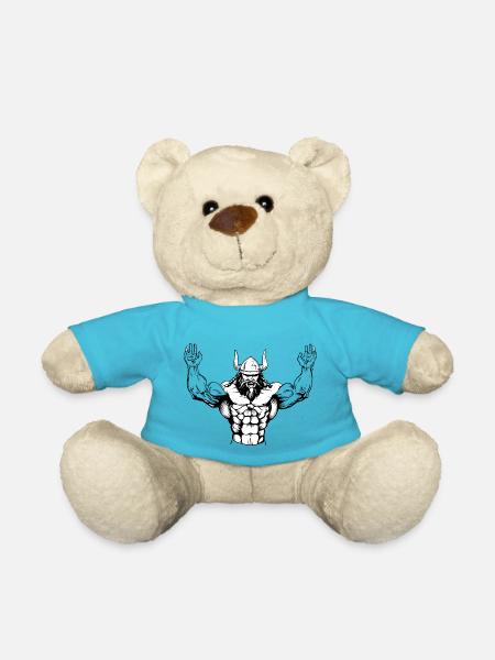 Vikings Viking Bodybuilder Training Gym - Teddy Bear - atoll blue