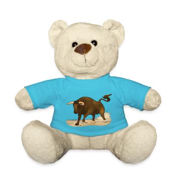 Stier, Bulle - Teddy - Atollblau - Vorne