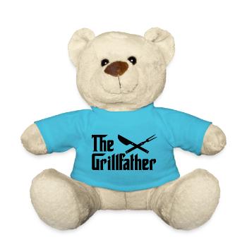 The Grillfather Funny Typography Father Quote - Teddy Bear - atoll blue - Front