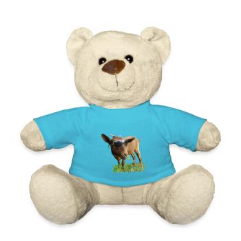 Ziege mit Brille - Teddy - Atollblau - Vorne