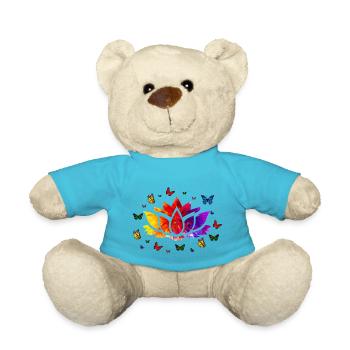 Ich liebe die Lotusblume, Lotus, Lotus Hoodies, Lot - Teddy - Atollblau - Vorne