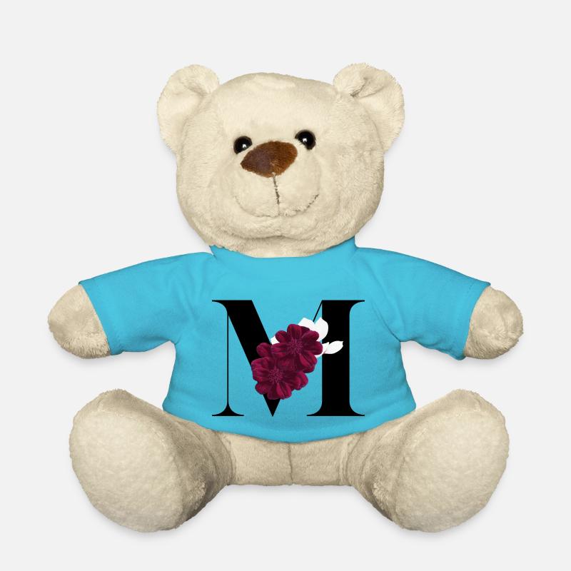 Buchstabe M blühende - Teddy - Atollblau