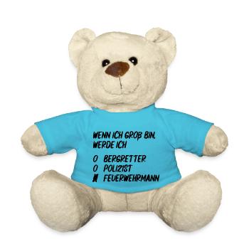 Ich werde Feuerwehrmann - Teddy - Atollblau - Vorne