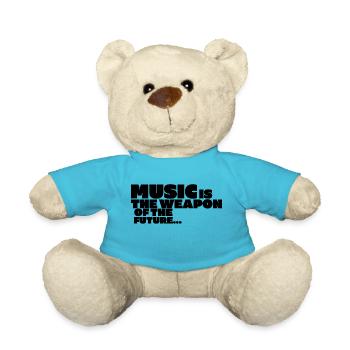 Musik ist die Waffe der Zukunft (schwarze Schrift) - Teddy - Atollblau - Vorne
