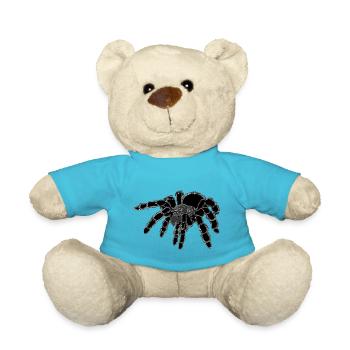 Tarantula, spider, large spider, black - Teddy Bear - atoll blue - Front