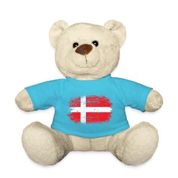 Brushstroke Danish Flag - Teddy Bear - atoll blue - Front