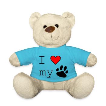 I love my dog - Teddy Bear - atoll blue - Front