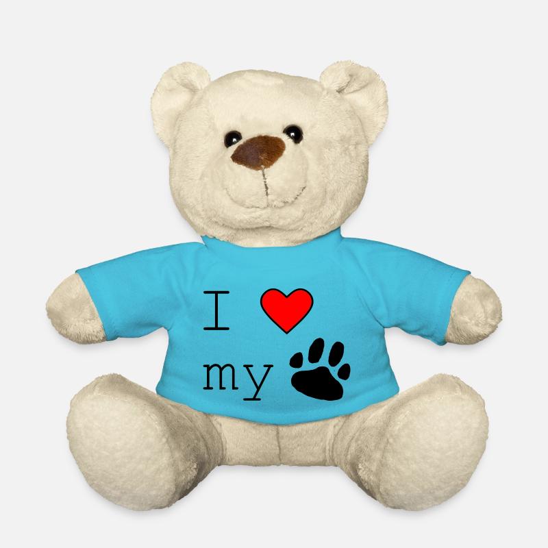 I love my dog - Teddy Bear - atoll blue
