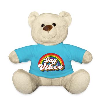 Gay Vibes Rainbow - Teddy Bear - atoll blue - Front