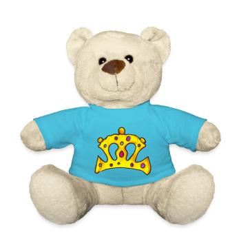 Krone König Königin Kaiser Majestät Kinder Design - Teddy - Atollblau - Vorne
