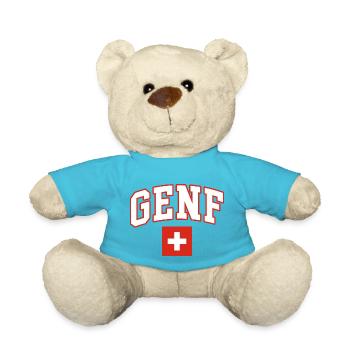 Genf schweiz flagge - Teddy - Atollblau - Vorne