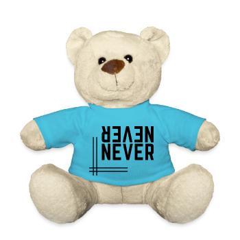 Design Aufschrift "never never" - Teddy - Atollblau - Vorne