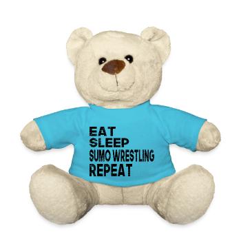 Eat Sleep Sumo Wrestling Repeat - Teddy Bear - atoll blue - Front