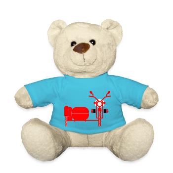 Marathon Triathlon Running Jogging Biking Cycling - Teddy Bear - atoll blue - Front