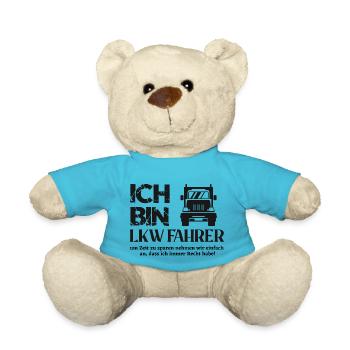 Ich bin Lkw Fahrer lustiger Spruch für LKW-Fahrer - Teddy - Atollblau - Vorne
