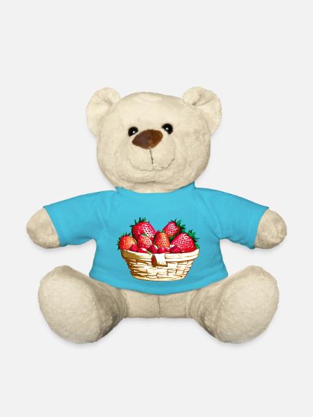 Erdbeeren Erdbeere Erdbeerkorb - Teddy - Atollblau