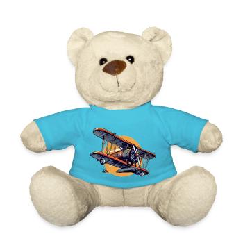Avion biplace veno - Nounours - bleu outremer - Devant