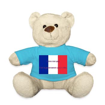 J'adore mon pays - Nounours - bleu outremer - Devant