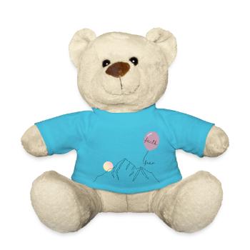 "Faithoverfear" – christliches, religiöses Design - Teddy - Atollblau - Vorne