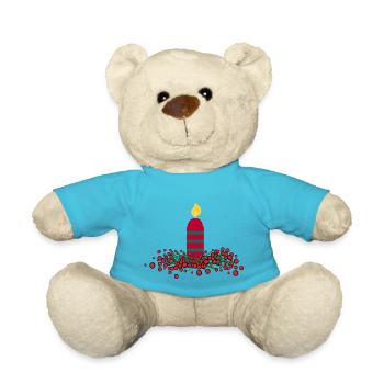 Christmas candle 3 - Teddy Bear - atoll blue - Front