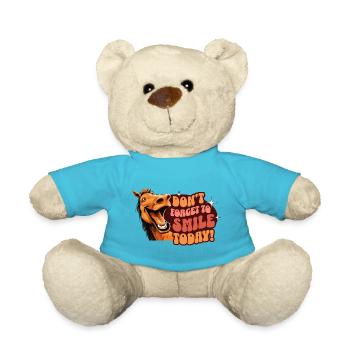 Lachen Optimistisch Spaß Glück Think Positive - Teddy - Atollblau - Vorne