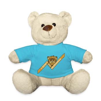 I Don't Do Mornings Morning People Cat Pet Funny - Teddy Bear - atoll blue - Front
