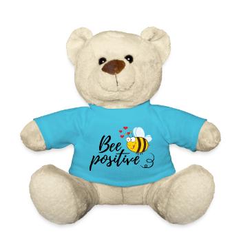 Lustige Biene Spruch Bee Positive - Teddy - Atollblau - Vorne