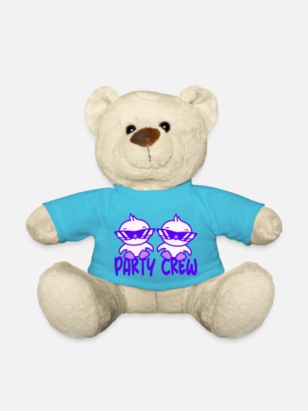 Zwei Küken Party Crew Chicks Vögel 2 Freunde Team - Teddy - Atollblau