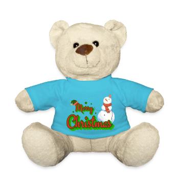 Bonhomme de neige Joyeux Noël - Nounours - bleu outremer - Devant