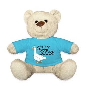 silly goose with funny hat - Teddy Bear - atoll blue - Front
