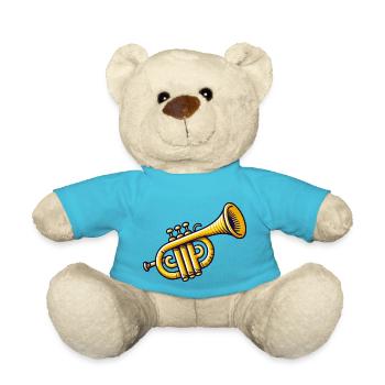 Trumpet Musical Instrument - Teddy Bear - atoll blue - Front