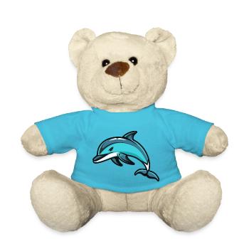 Dolphin Comic - Teddy Bear - atoll blue - Front