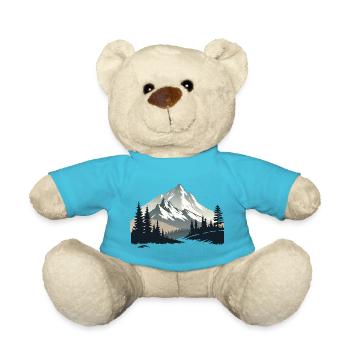 The Alps Mountains in Forest Nature - Teddy Bear - atoll blue - Front