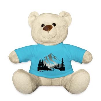 The Alps Mountains in Forest Nature - Teddy Bear - atoll blue - Front
