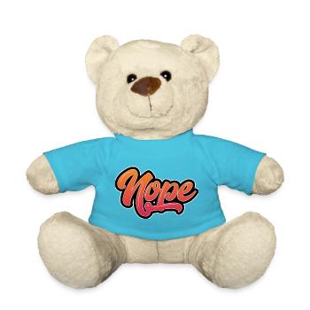 Motivierender Nope Schriftzug mit Farbverlauf - Teddy - Atollblau - Vorne