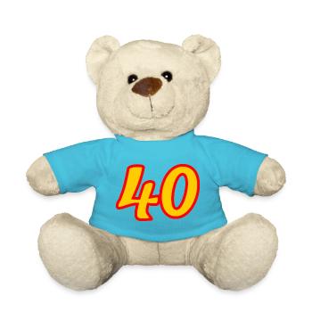 40. 40 YEARS. 40th ANNIVERSARY. 40 YEARS ANNIVERSARY. - Teddy Bear - atoll blue - Front