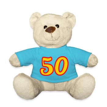 50. 50 ANS. 50e ANNIVERSAIRE. ANNIVERSAIRE 50 ANS. - Nounours - bleu outremer - Devant