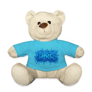 Graffiti  CHRIS Prénom cadeau idéal imprimable sur - Nounours - bleu outremer - Devant