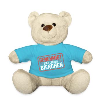 Genehmigt Sich Lecker Bierchen Saufen Party Bier - Teddy - Atollblau - Vorne