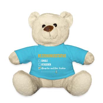 Beziehungsstatus Abwarten und Bier trinken - Teddy - Atollblau - Vorne