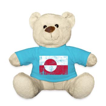 Groenland / Drapeau du Groenland Grunge Rétro Vintage - Nounours - bleu outremer - Devant